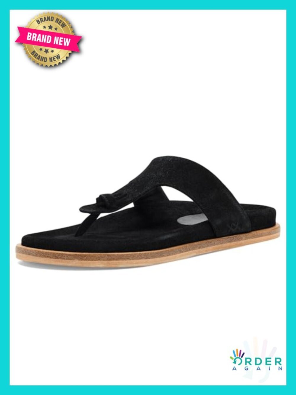 Thong Sandal with Suede Uppers and Footbed